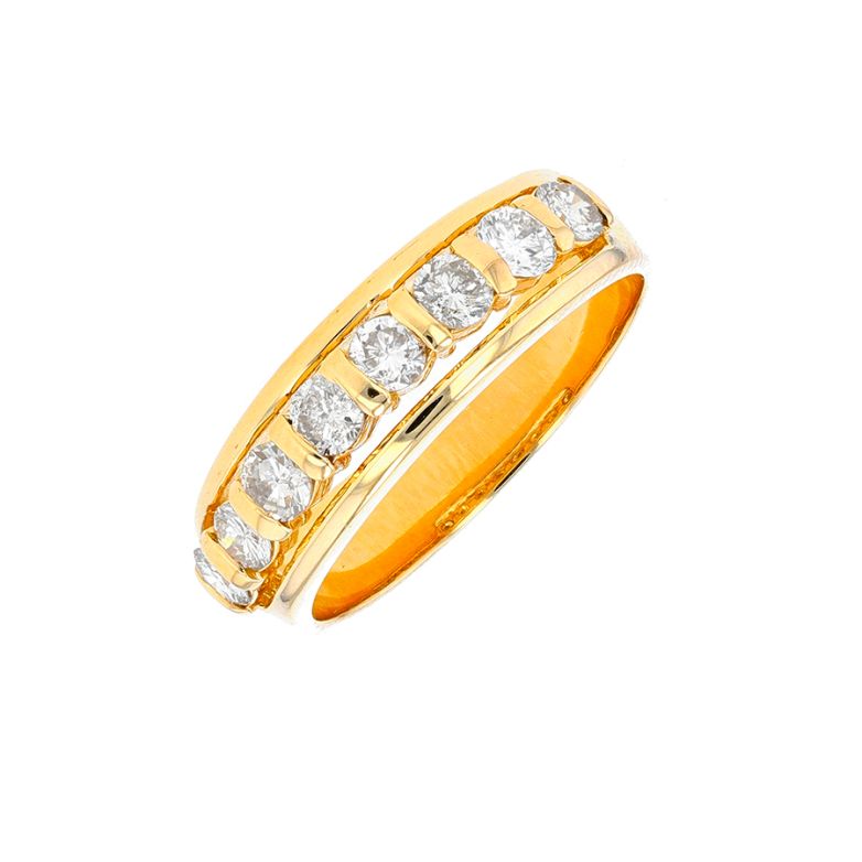 Bague diamants 0.80 carat or jaune 5.38g Comme neuf -  reconditionné disponible sur Gemme Les Bijoux